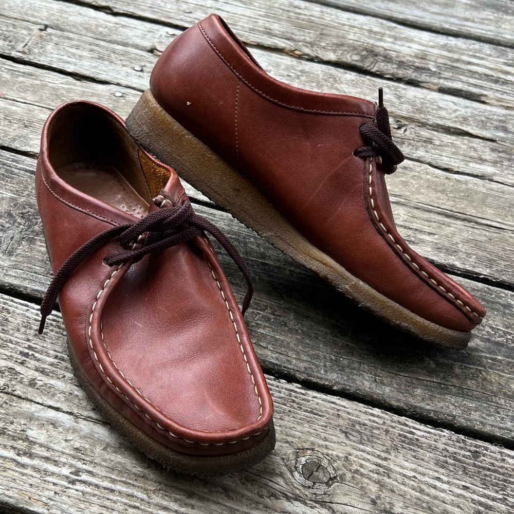 Vintage Clarks Wallabees Cognac Ankle Boots size 10